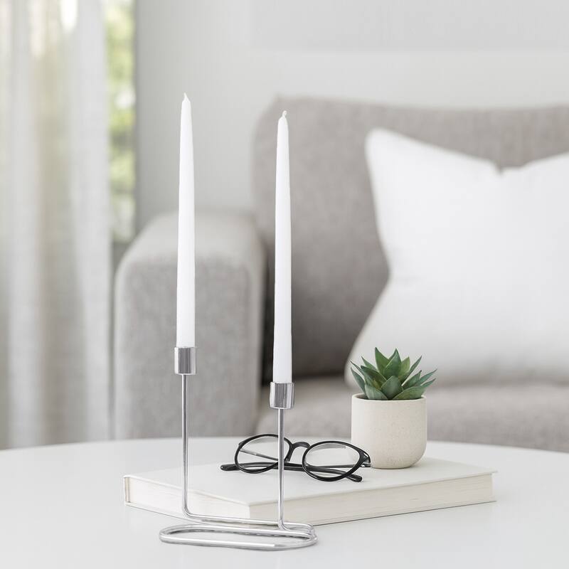 Decorative Sculptural Wire Double Taper Candle Holder