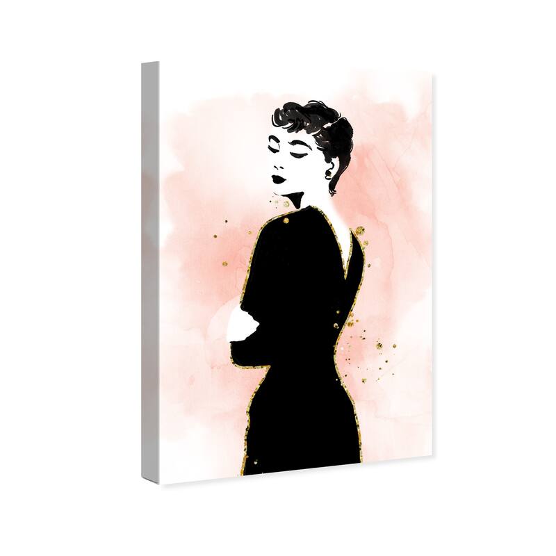 Wynwood Studio Fashion and Glam Iconic Silhouette Black and Light Pink Modern & Contemporary Wall Art Canvas Print