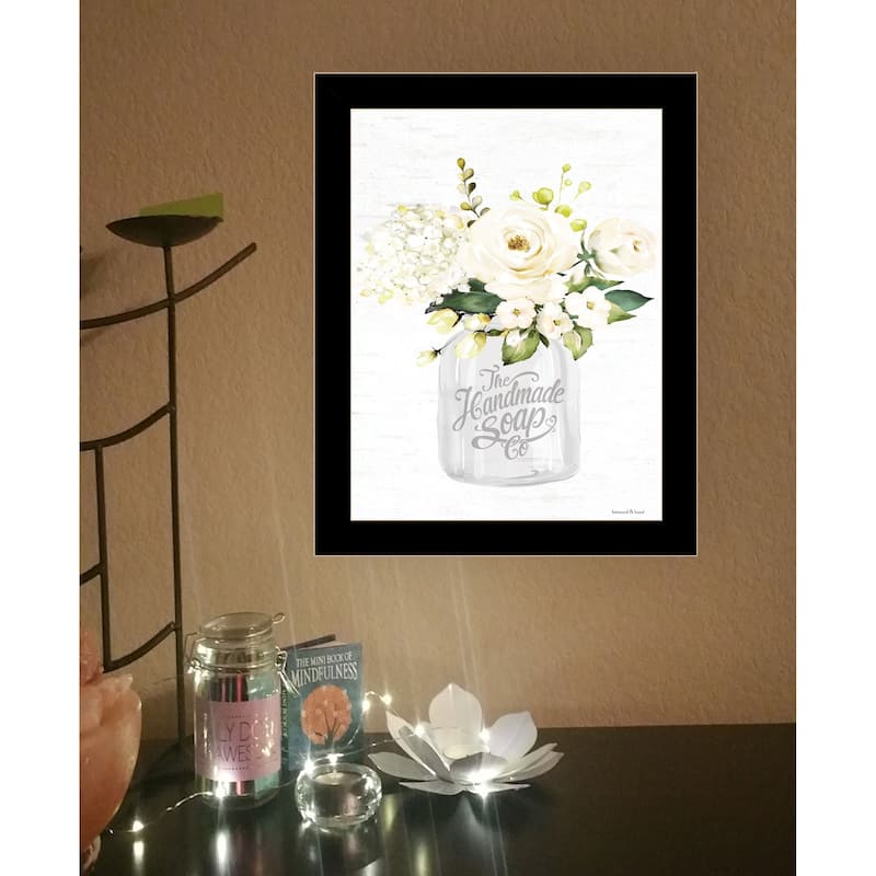 TrendyDecor4U Contemporary "Bathroom Flower Ja" Framed Print Wall Art