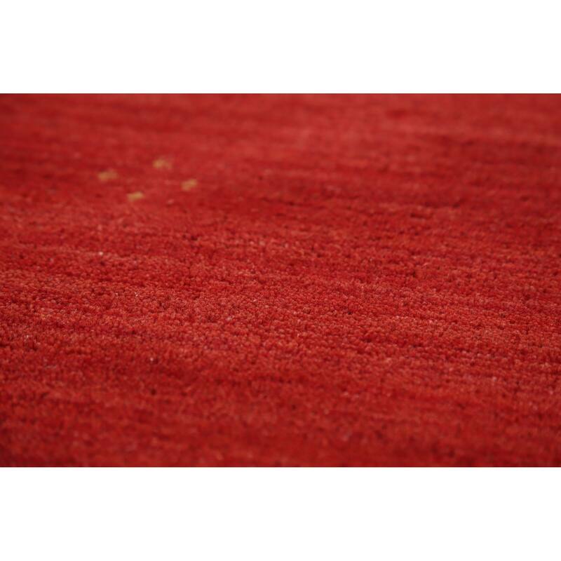 Hand Knotted Oriental 100% Wool Carpet Tribal Tribal Red Gabbeh Area Rug - 9' 7'' X 6' 7''