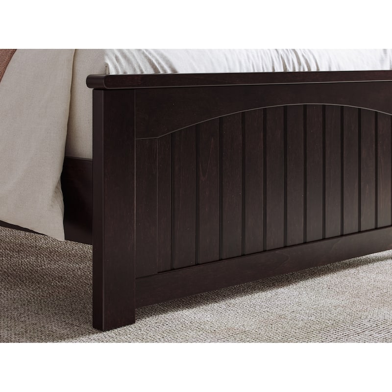 Naples Solid Wood Low Profile Platform Bed with Matching Footboard