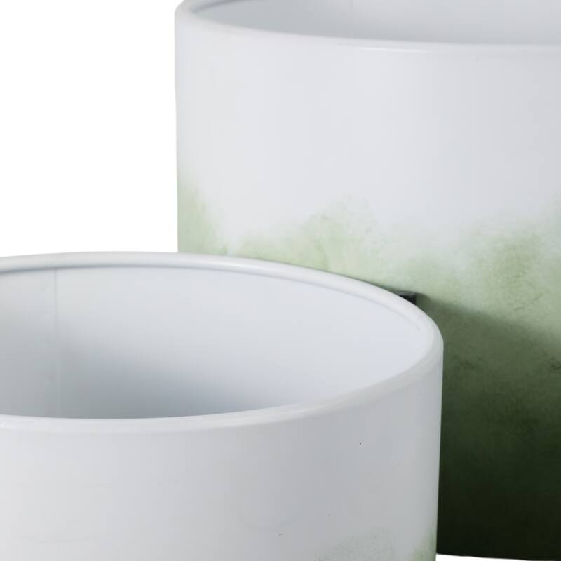 Metal Planters Sleek Modern Stands Decorative Accent Design (Set of 2)