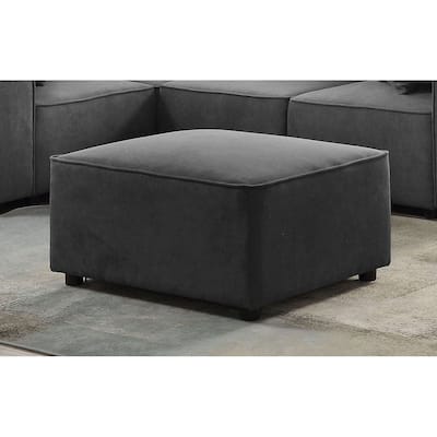Patrick Grey Ottoman with Tight Seat