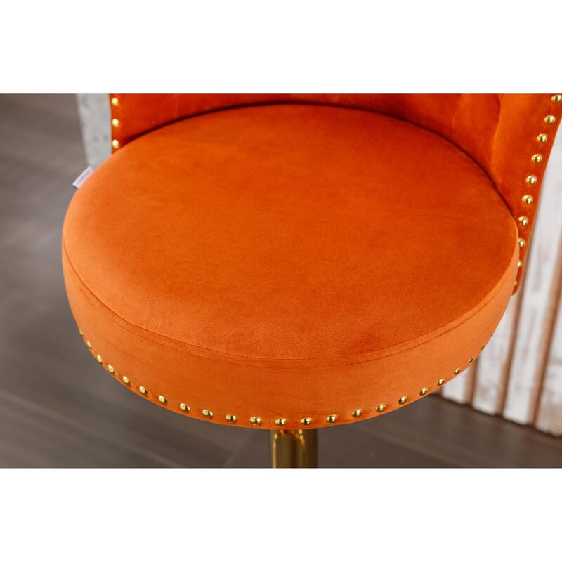 Set of 2 Adjustable Counter Height Swivel Bar Stools with Footrest