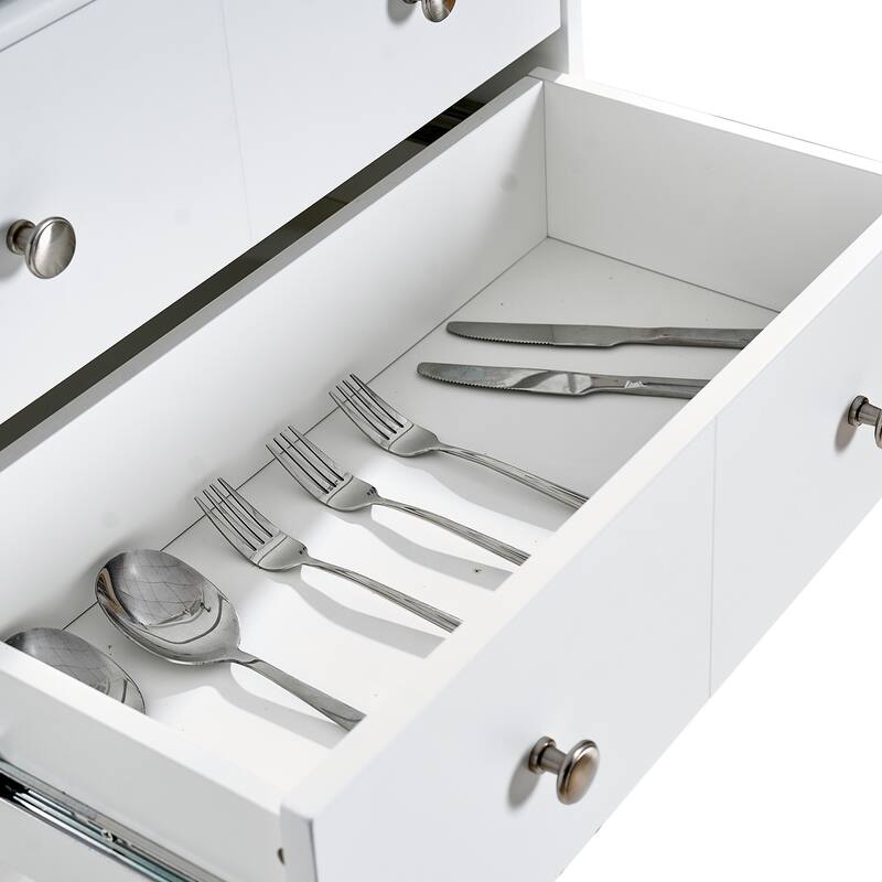 Kitchen Pantry Cabinet with Drawer, Doors & Shelves, Large Capacity Pantry Storage Cabinet, Freestanding Kitchen Cupboards