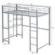 preview thumbnail 16 of 14, Twin Metal Loft Bed with Desk, Shelves, Ladders and Guardrails - Noise-Free