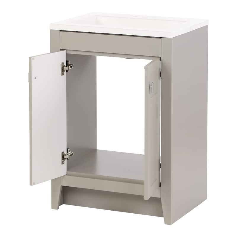 Lonsdale 24.5" 2-Door Bathroom Cabinet With White Sink Top - 24.5 in.