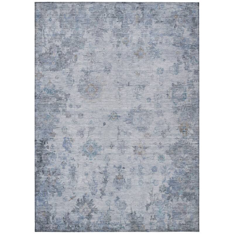 Machine Washable Indoor/ Outdoor Vintage Traditional Chantille Rug