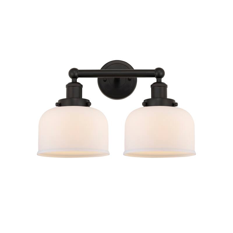 Innovations Lighting 616-2W-10-16-L Bell Vanity Bell 2 Light 16" Wide - Oil Rubbed Bronze / Matte White