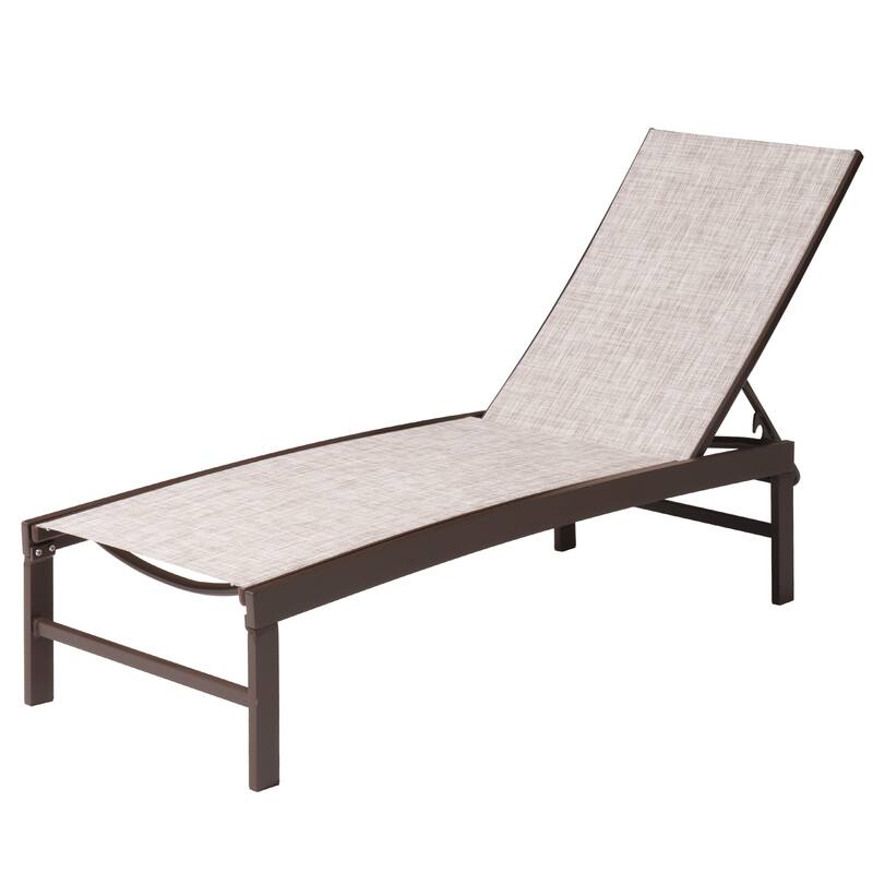 VredHom Aluminum Adjustable Outdoor Chaise Lounge Chair - 60.4 in L * 24.6 in W * 16.1/40.8 in H