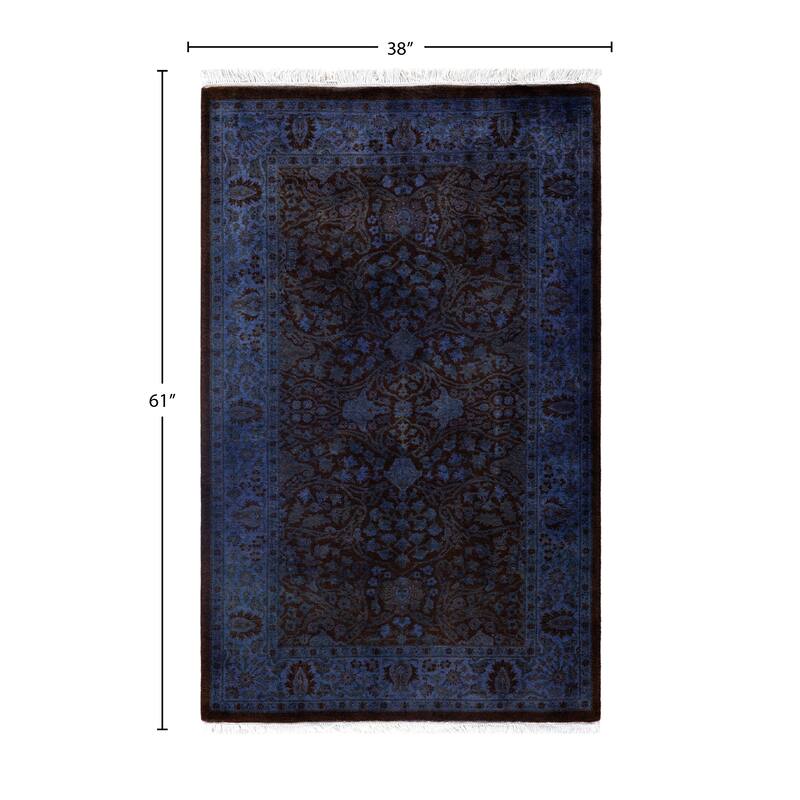 Overdyed One-of-a-Kind Hand-Knotted Area Rug - Purple - 3' 2" x 5' 1"