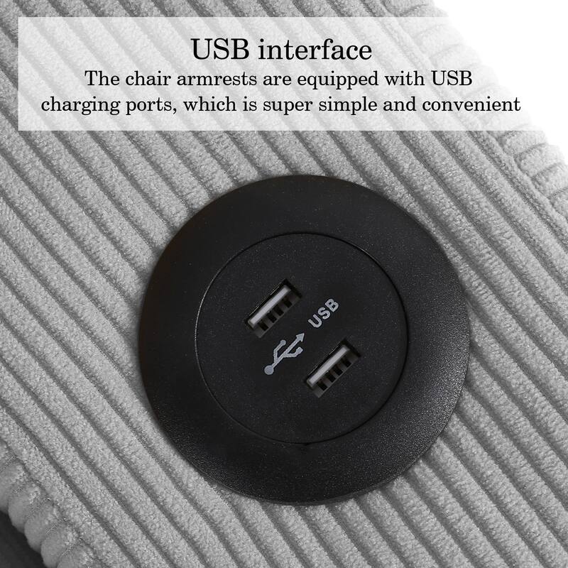 3-in-1 Corduroy Sleeper Sofa Pull-Out Bed Convertible Adjustable Loveseat with USB Port