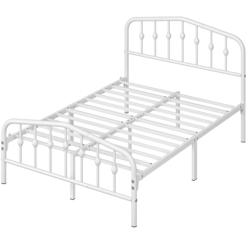 Yaheetech Bed Frame with Arched Headboard Modern Metal Bed Frame with Heavy Duty Slat Support