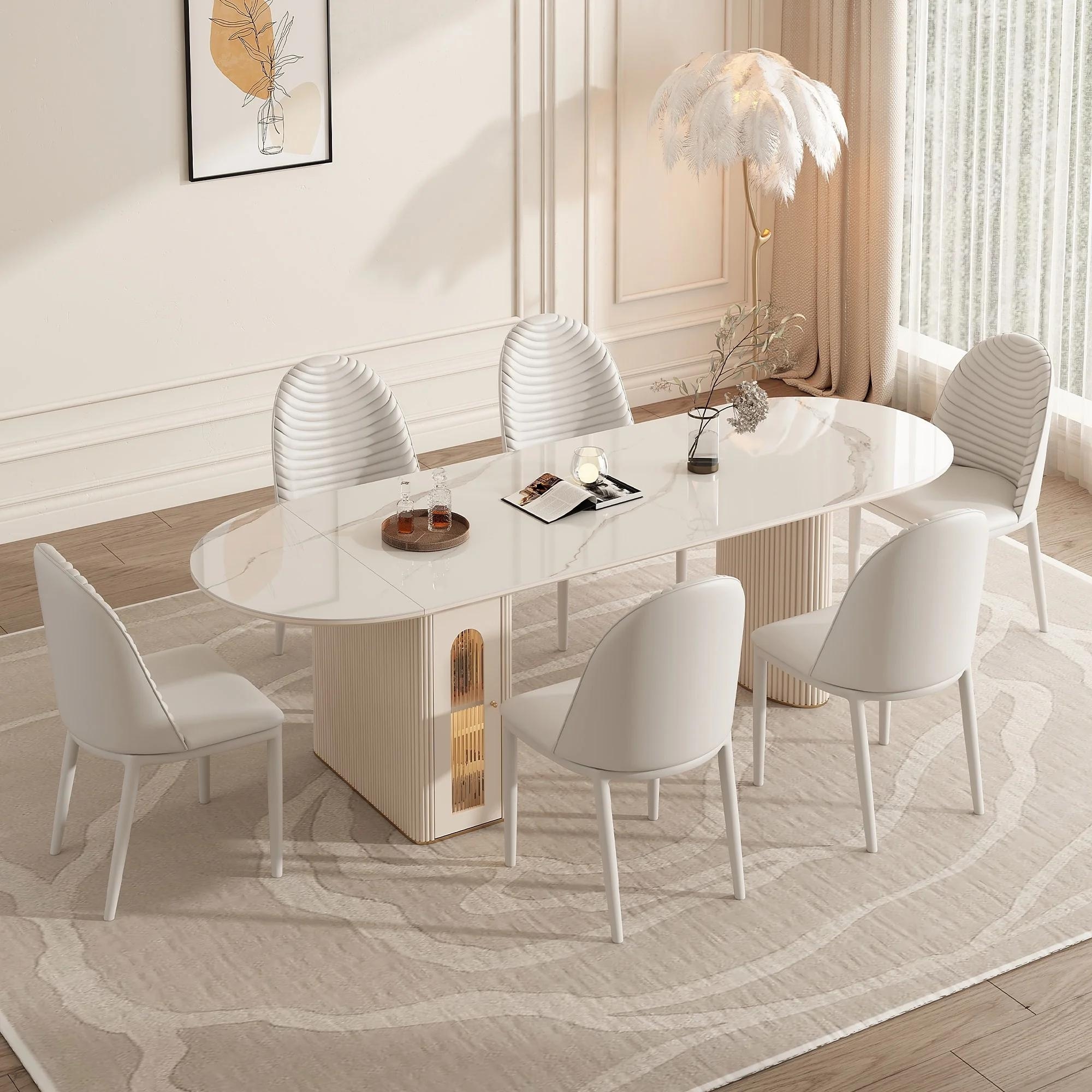 White Dining Room Table Oval Person Dining Table Maru Oval 6-8