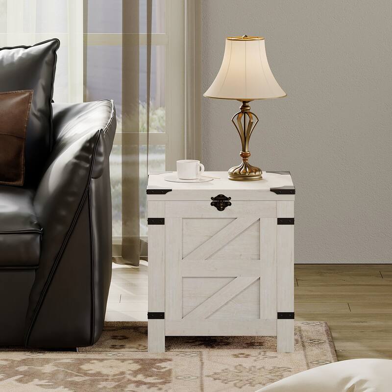 WAMPAT Lift Top End Table with Rustic Lock