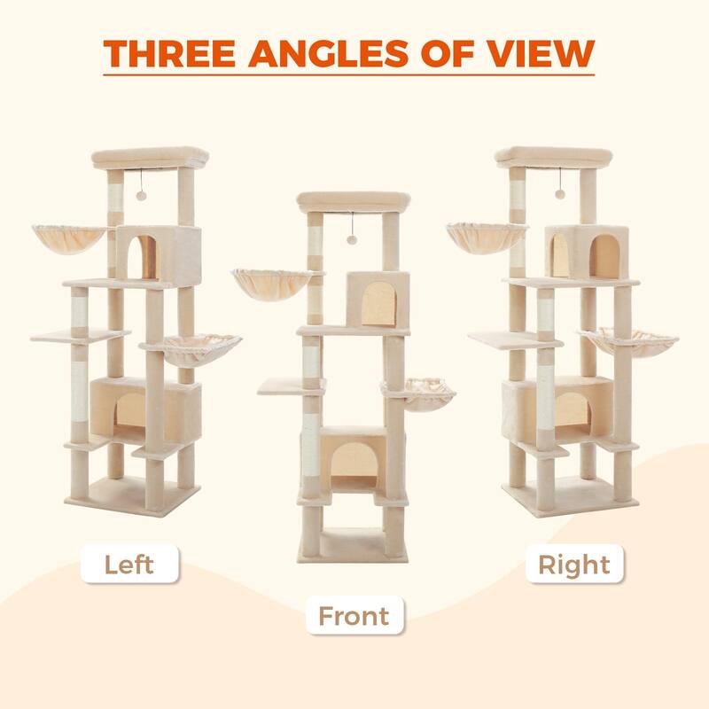 Indoor Cat Tower with Metal Hammock