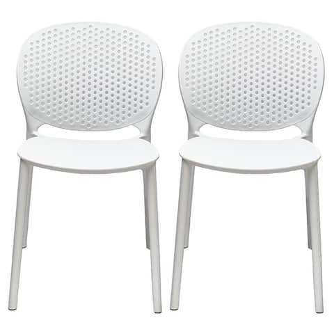 Armless Stacking Molded Matte Dining Side Chairs (Set of 2)
