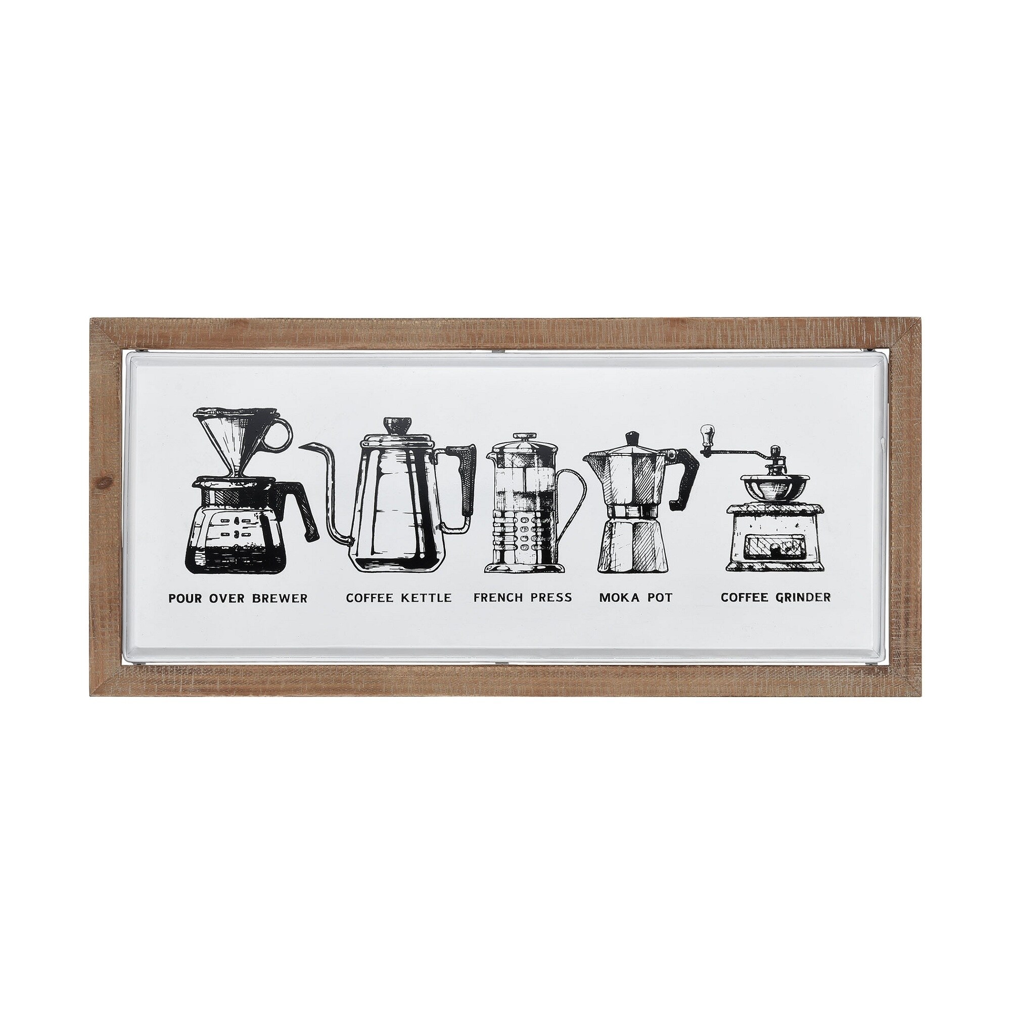 Shop 26 Brown And White Wood Frame With Metal Sign Coffee Theme
