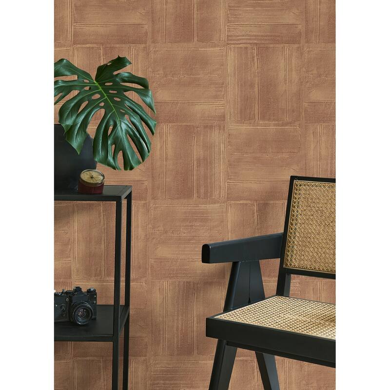 Advantage Jasper Rust Block Texture Wallpaper