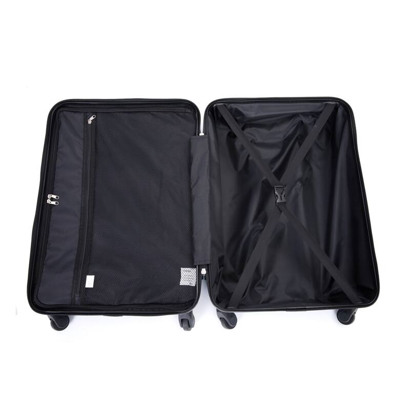 Merax 3 Piece ABS+PC Hardside Lightweight Luggage Sets with Two Hooks and Spinner Wheels, for Family Travel