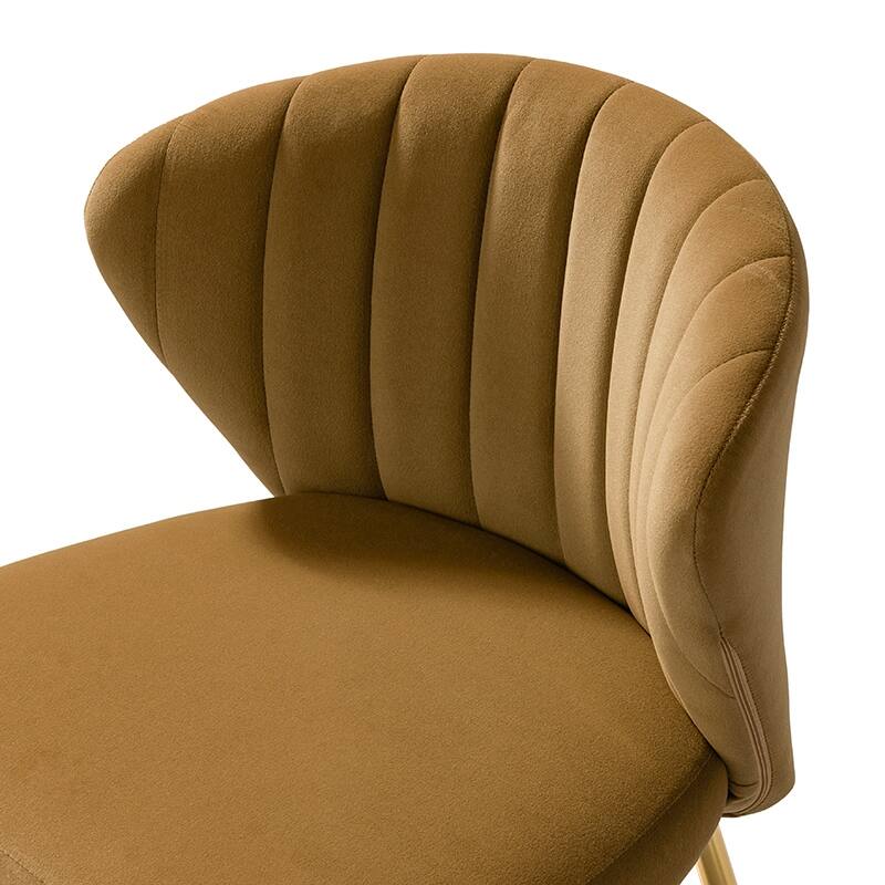 Aruna 20" Modern Velvet Tufted Back Accent Chair with Metal Legs by HULALA HOME