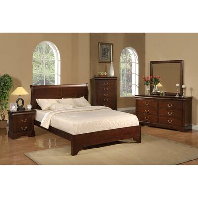 1407APB Espresso Elegant California King Low Footboard Bed