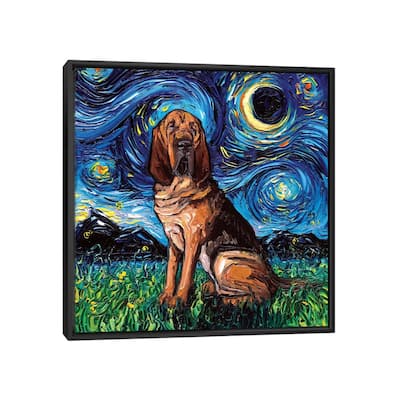iCanvas "Bloodhound Night" by Aja Trier Framed Canvas Print