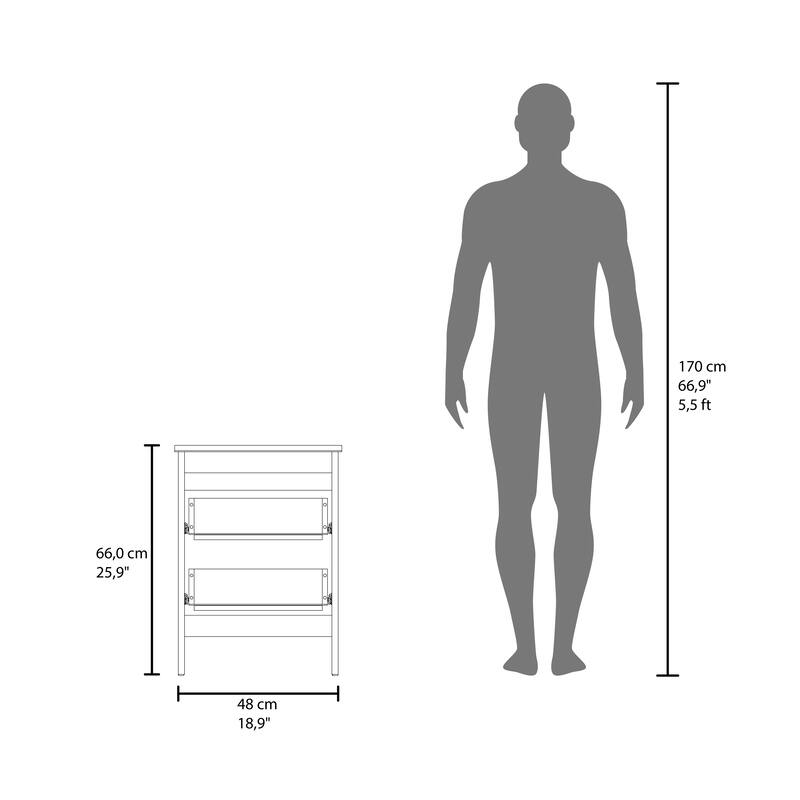 Nightstand with Clean, and modern style, 2 Drawers, White,CARB Phase II and TSCA compliant