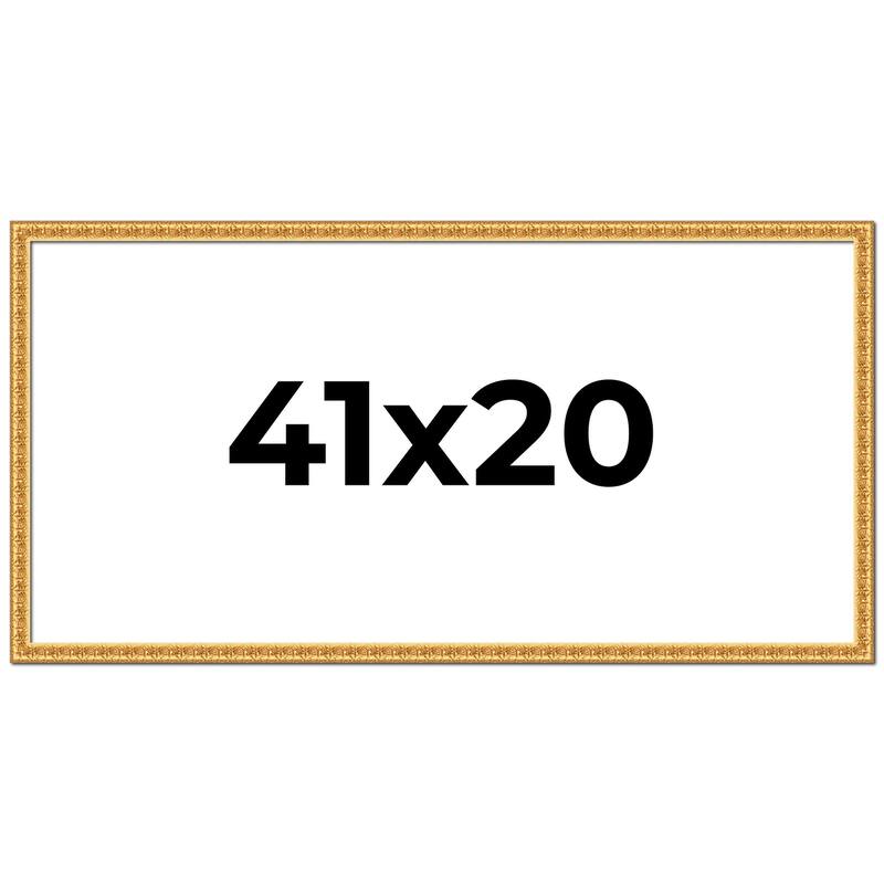 41x20 Frame Gold Real Wood Picture Frame Width 1 inches | Interior
