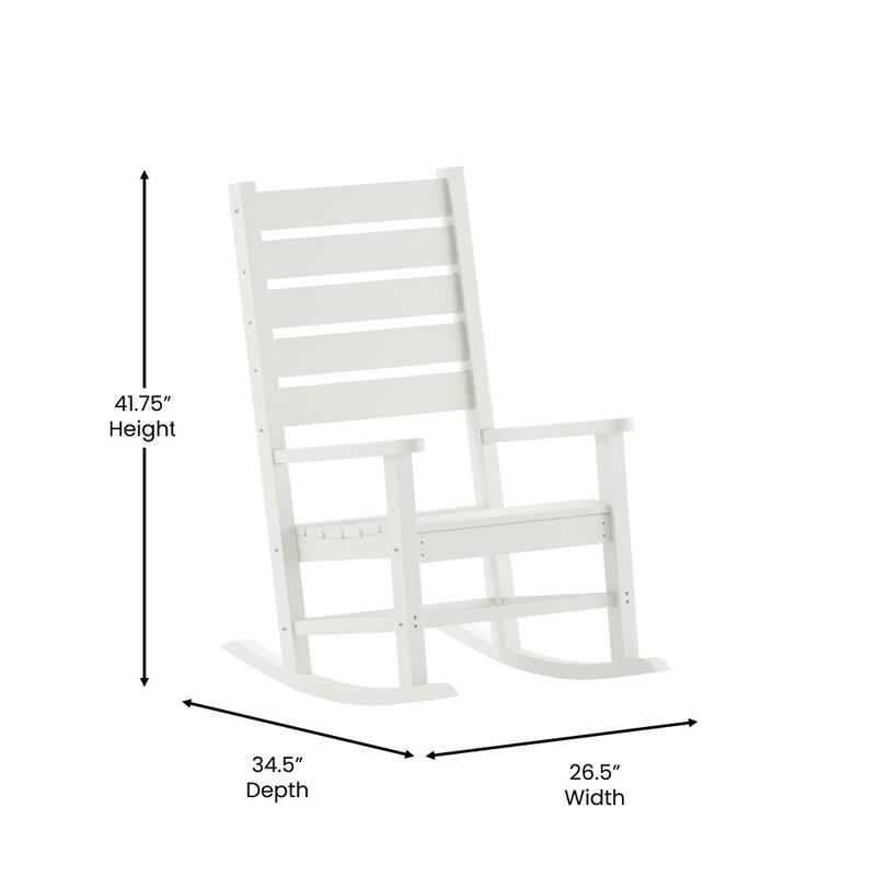 3pc Commercial Indoor/Outdoor Set with 2 Rocking Chairs and End Table