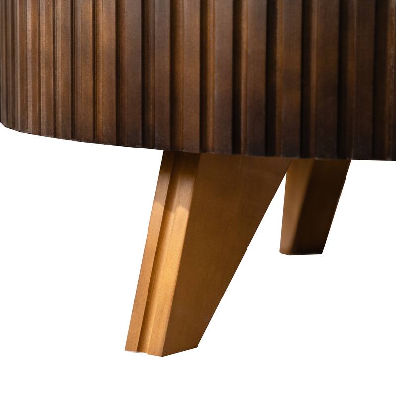 35.4-Inch Round Coffee Table for Living Room, Center Cocktail Table with Sturdy Wooden Legs for Home Decor
