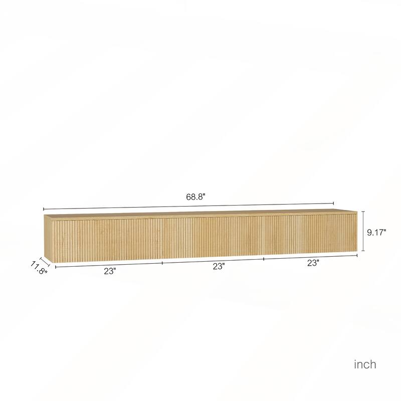Floating TV Stand Wall Mounted with 16 Color LEDs