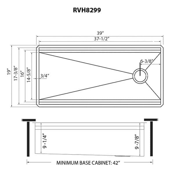 Ruvati 39-inch Workstation Dual Tier Kitchen Sink Undermount 16 Gauge Stainless Steel - RVH8299 - 39" x 19″
