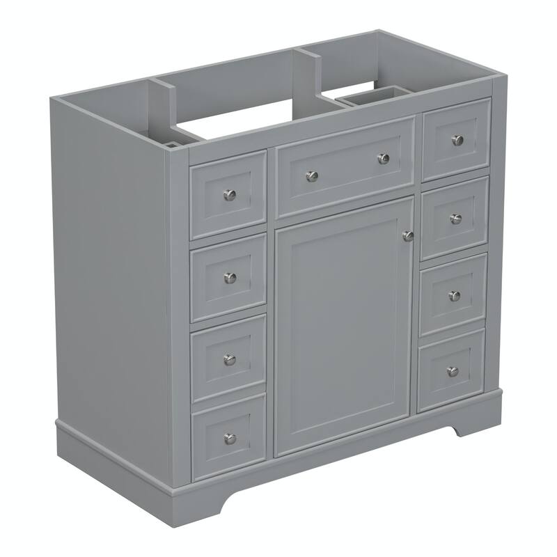 36" Bathroom Vanity with Sink Combo: Cabinet, Six Drawers