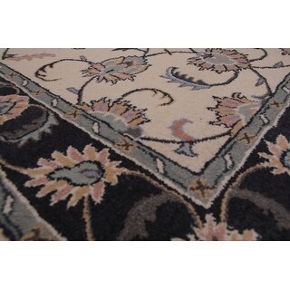 5'x8' Hand Tufted Wool   Oriental Area Rug Beige, Black Color - 5' x 8'