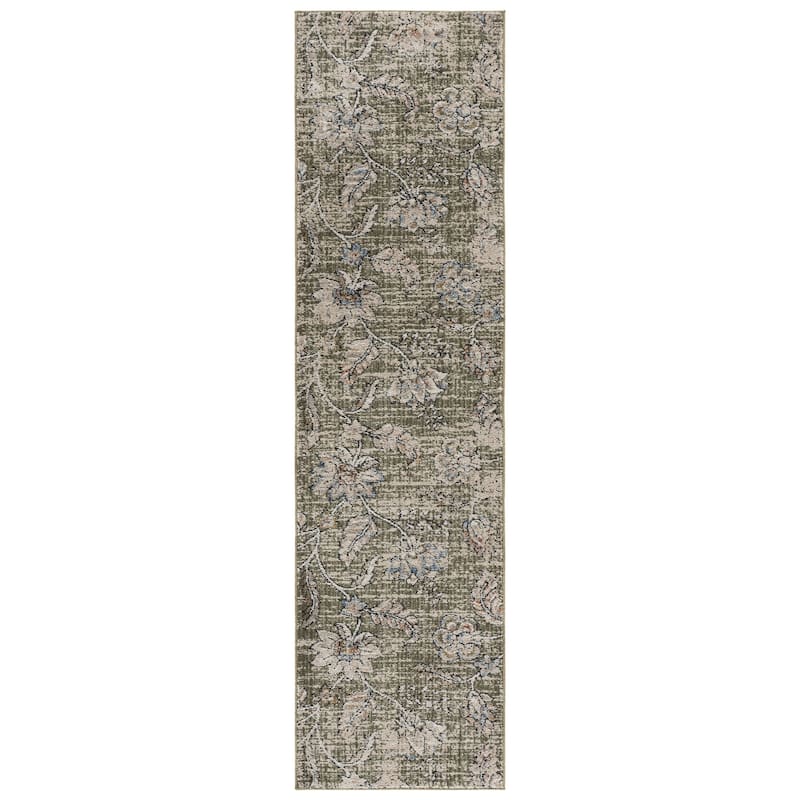 SAFAVIEH Grove Viorica Floral Rug - 2'2" x 8' Runner - Green/Ivory