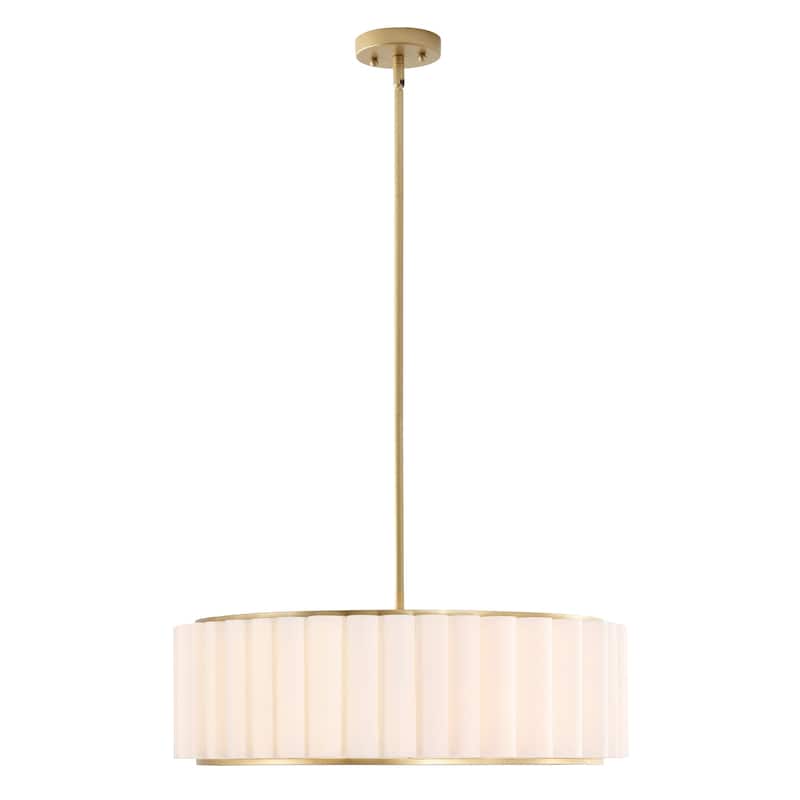 GetLedel 24 in. 5-Light Dimmable Pleated Drum Chandelier