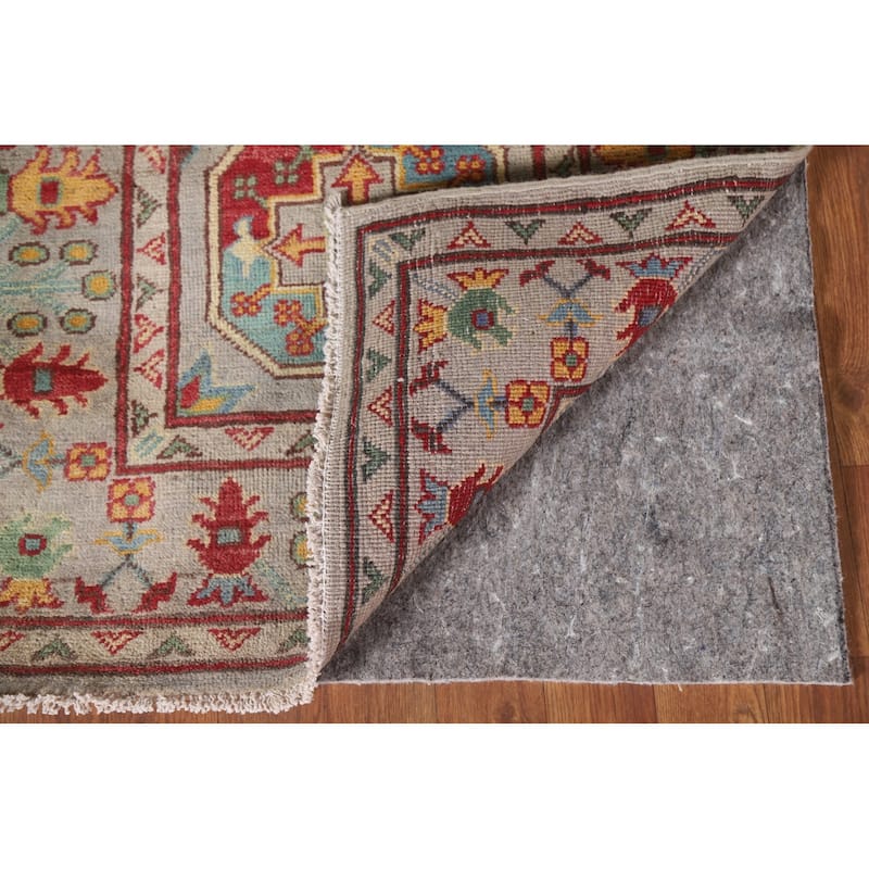 Hand Knotted Oriental 100% Wool Carpet Traditional Geometric Multi-Colored Kazak Runner Rug - 19' 10'' X 2' 6''