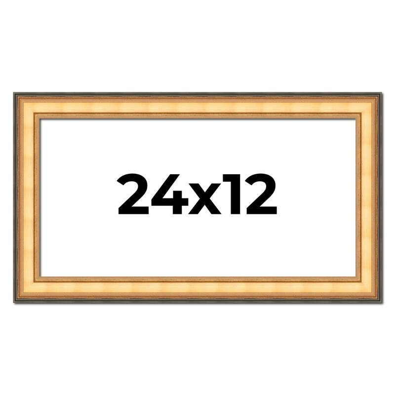 24x12 Frame Gold Plein Aire Solid Wood Picture Frame Width 2 Inches |