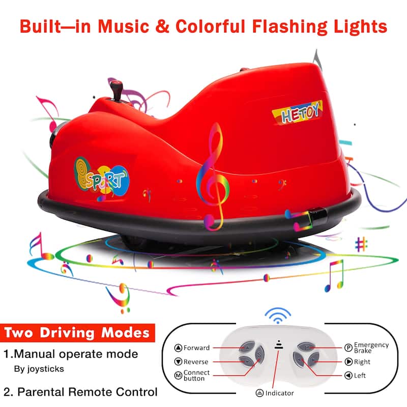 12V Ride On Electric Bumper Car for Kids with Parent Remote