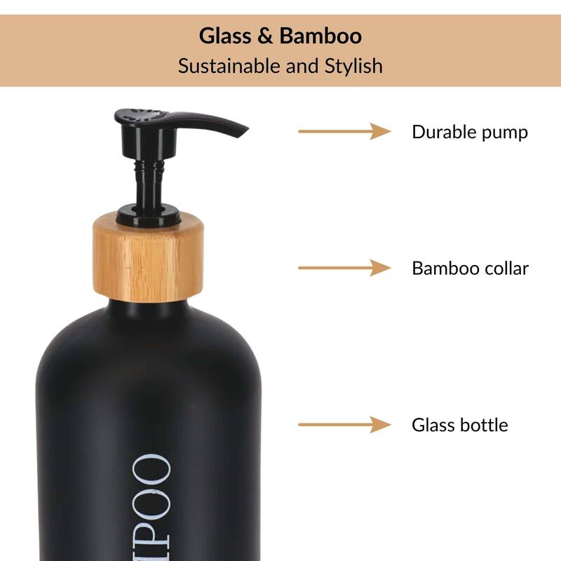 Matte Shampoo Dispenser 17 fl oz (500ml) - 3 L x 3 W x 8.5 H