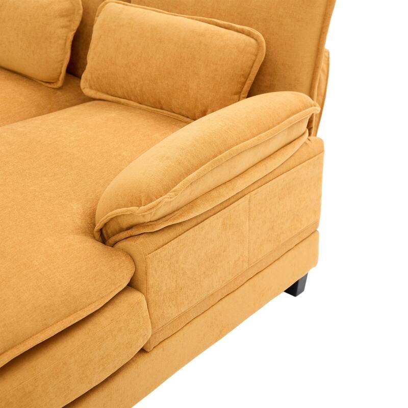 107.87" Modular Chenille Comfy Sectional Cloud Sofa with Double Chaise