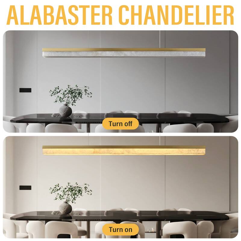 KAYLA Alabaster Pendant Light 1200 - 1800 Matte Black/Gold