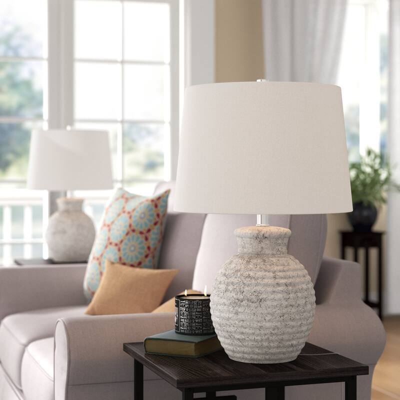 Acroma Askari Farmhouse 23" Ceramic Single Table Lamp - 1-light