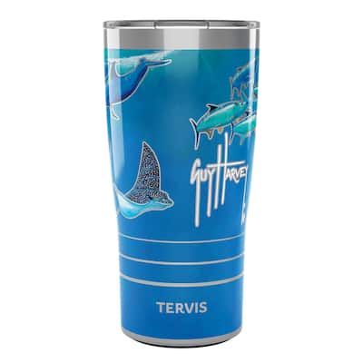 Tervis Traveler Guy Harvey Ocean Scene Triple Walled Insulated Tumbler Travel 20oz, Stainless Steel