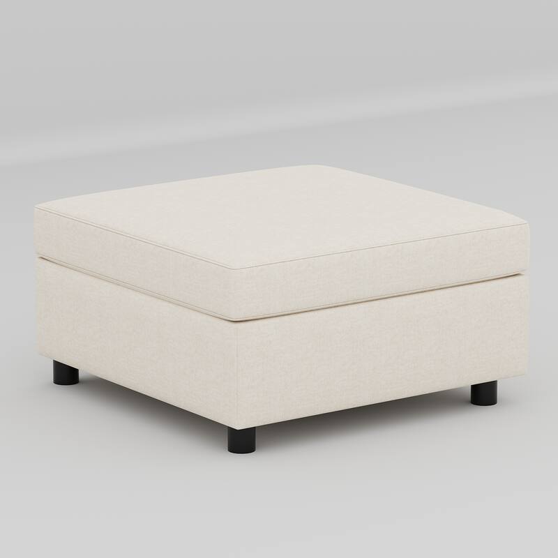 Beige 68" L-Shaped 6-Seater Modular Sofa