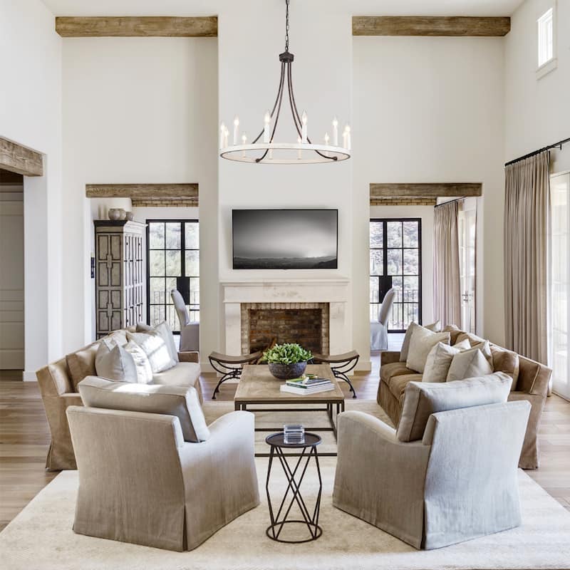 12-Light 26.77-inch Vintage Rustic Wagon Wheel Chandelier for Kitchen