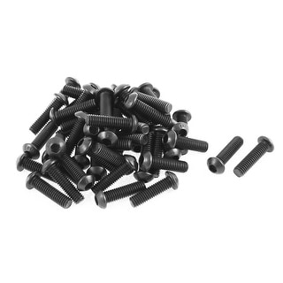 M6x22mm 10.9 Alloy Steel Button Head Hex Socket Cap Screw Bolt Black ...