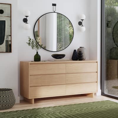 Halmstad Wood Panel 6 Drawer Dresser