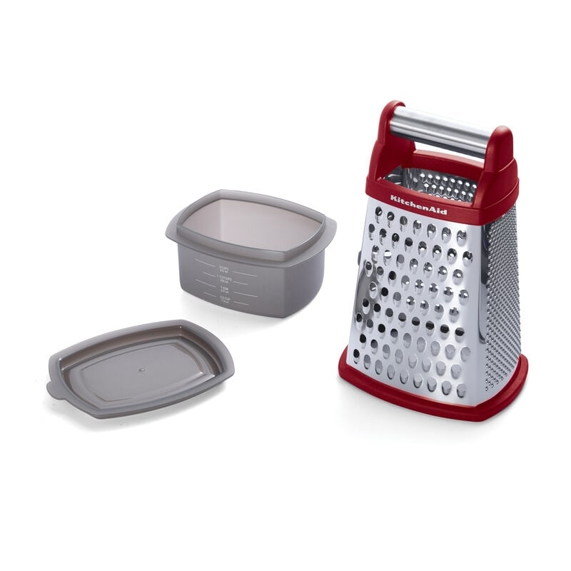 KitchenAid Gourmet Stainless Steel Box Grater, Red